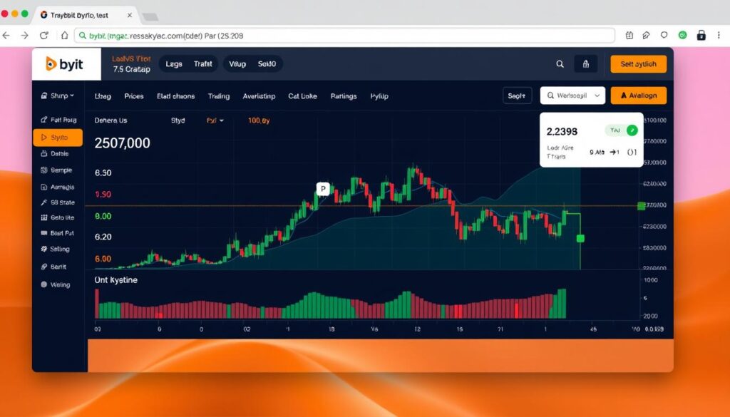 Логотип и интерфейс Bybit - криптовалютная биржа доступная в Казахстане